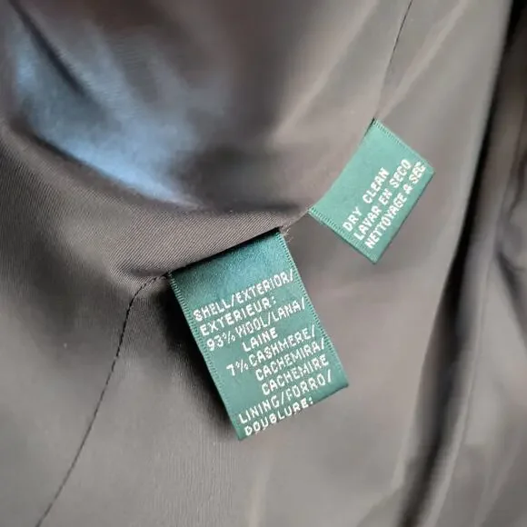 Lauren Ralph Lauren Women's Sz 8 Grey Cashmere Wool Jacket Blazer Gold Buttons - Picture 6 of 6